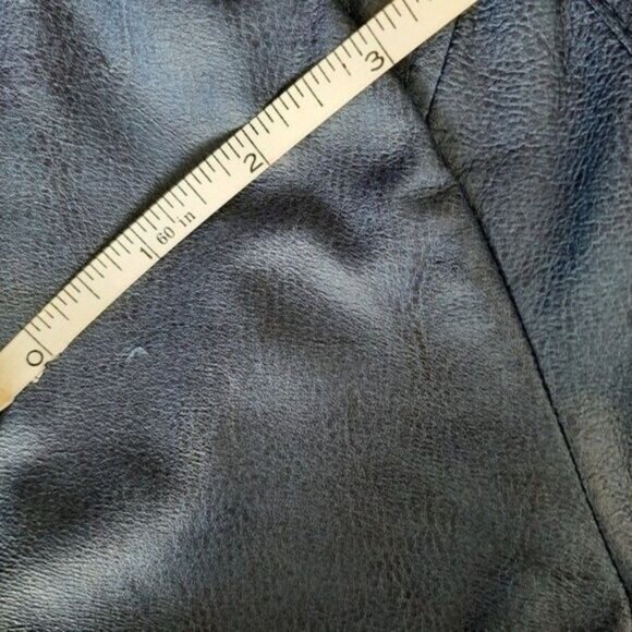 CONRAD C Faux Leather Women's Short Full-Zip Front Jacket Blue Sz 4 Flawed - Picture 12 of 12